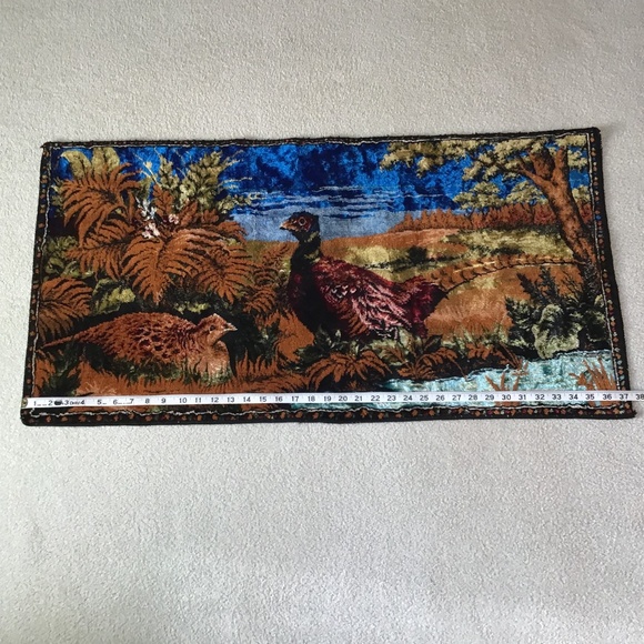 Vintage Pheasant Tapestry Wall Hanging Made in Lebanon - Picture 14 of 16